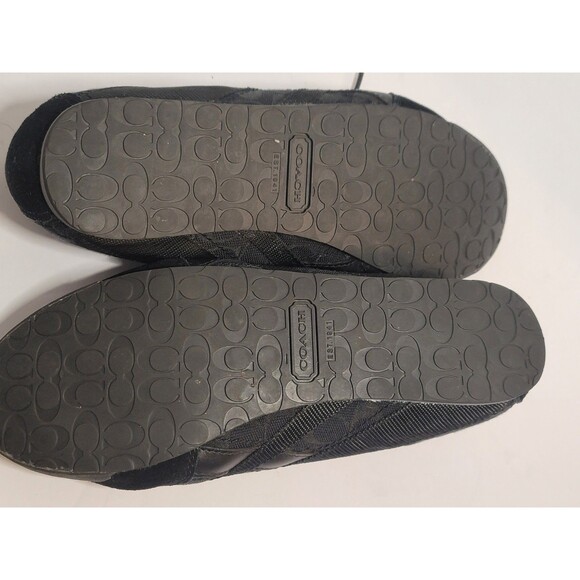 Coach Yolanda Black Suede Canvas Sneakers Womens Sz 7 Comfortable Fashion - Picture 5 of 6